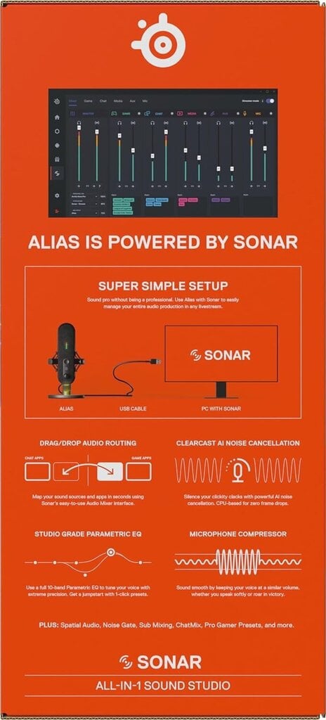 SteelSeries Alias Gaming cena un informācija | Mikrofoni | 220.lv