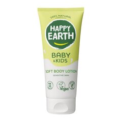 Mīkstinošs ķermeņa pieniņš zīdaiņiem un bērniem Happy Earth, 200 ml cena un informācija | Bērnu kosmētika, līdzekļi jaunajām māmiņām | 220.lv