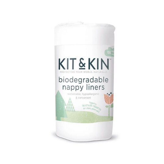 Bioloģiski noārdāms papīrs autiņbiksītēm no augu izejvielām Kit&Kin, 100 gab. цена и информация | Mitrās salvetes, vienreizlietojamie paladziņi | 220.lv