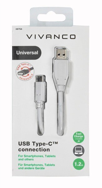 Vivanco, USB-C, 1,2 m cena un informācija | Kabeļi un vadi | 220.lv
