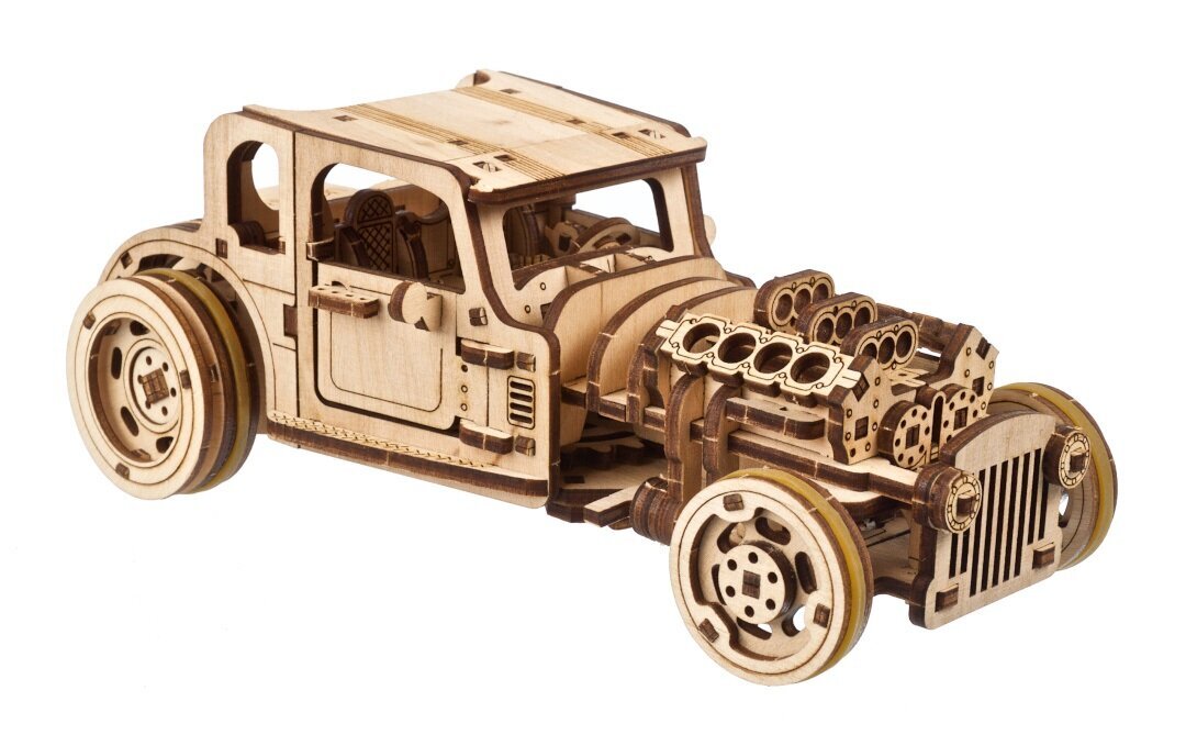 Koka konstruktor Ugears Hot Rod Furious Mouse, 207 gab. cena un informācija | Konstruktori | 220.lv