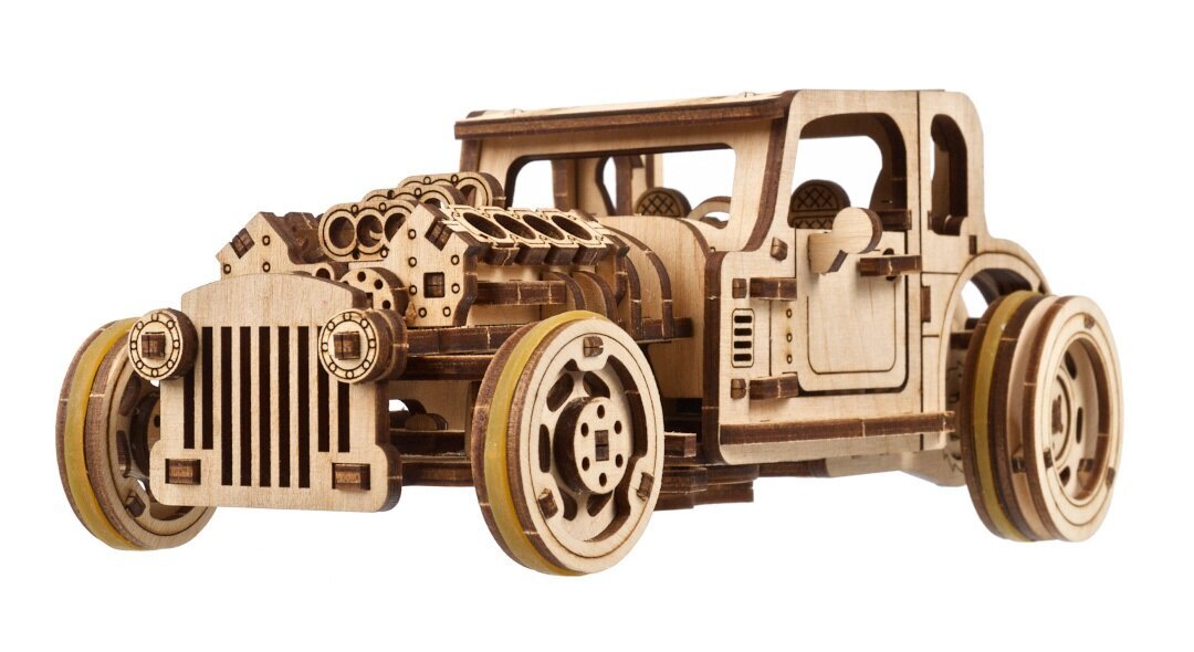 Koka konstruktor Ugears Hot Rod Furious Mouse, 207 gab. cena un informācija | Konstruktori | 220.lv