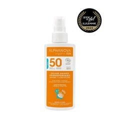 Ūdensizturīgs minerālais sauļošanas aizsargkrēms bērniem Alphanova Sun SPF50, 125 ml цена и информация | Кремы от загара | 220.lv