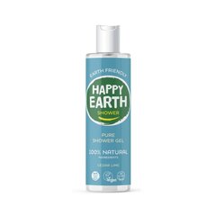 Kopjoša un atsvaidzinoša dušas želeja ar ciedru un liepu Happy Earth, 300 ml cena un informācija | Dušas želejas, eļļas | 220.lv