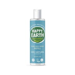 Dezodorants ar ciedra un laima aromātu Happy Earth, uzpildes iepakojums, 300 ml cena un informācija | Dezodoranti | 220.lv