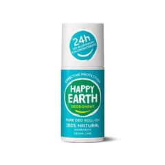 Натуральный шариковый дезодорант с освежающим ароматом лайма и кедра Happy Earth 100%, 75мл цена и информация | Дезодоранты | 220.lv
