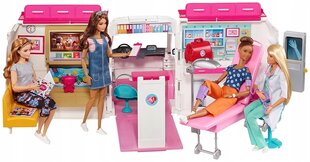 Mobilā klīnika 2in1 Barbie Ambulance, balta/rozā cena un informācija | Rotaļlietas meitenēm | 220.lv