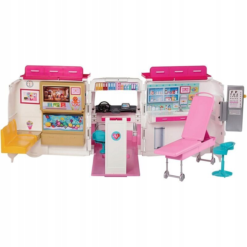 Mobilā klīnika 2in1 Barbie Ambulance, balta/rozā цена и информация | Rotaļlietas meitenēm | 220.lv