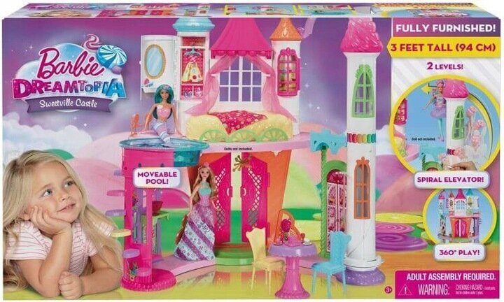 Barbie Dreamtopia Sweet Land Palace DYX 32 94 cm цена и информация | Rotaļlietas meitenēm | 220.lv