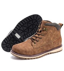 Мужские ботинки из искусственной кожи BAYC, коричневые цена и информация | Мужские ботинки | 220.lv