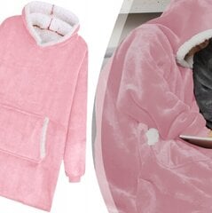 Pleds, džemperis ar kapuci 2in1, rozā cena un informācija | Sieviešu džemperi | 220.lv