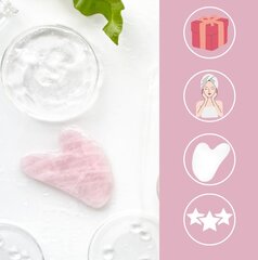 Kvarca sejas rullīšu komplekts + Gua Sha, dabīgais kvarcs цена и информация | Массажеры для лица, инструменты для чистки лица | 220.lv