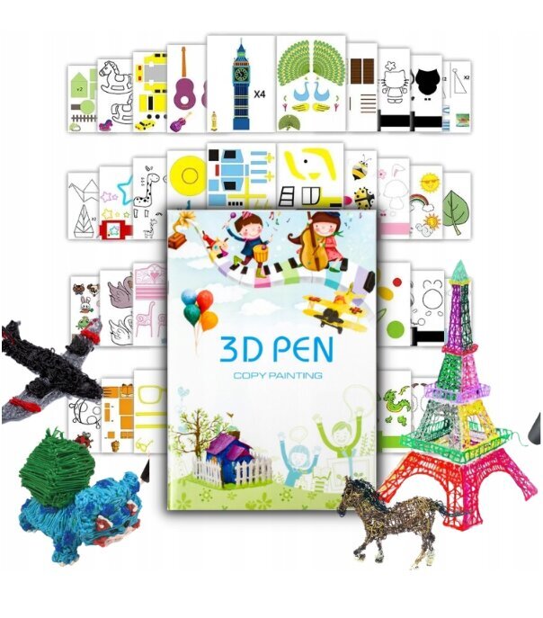 3D pildspalvu veidņu grāmata A4, 40 lappuses cena un informācija | Smart ierīces un piederumi | 220.lv