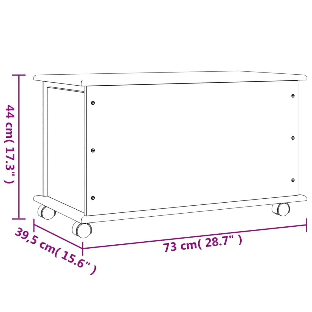 Lāde ar riteņiem vidaXL Alta, 73x39,5x44 cm, brūns cena un informācija | Veļas grozi un mantu uzglabāšanas kastes | 220.lv