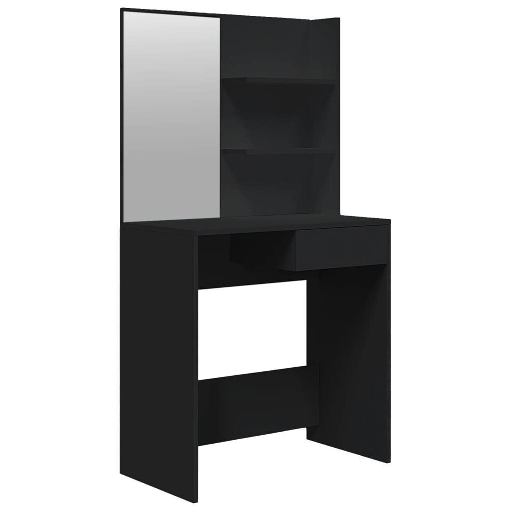 Galdiņš ar spoguli vidaXL, 74,5x40x141 cm, melns цена и информация | Kosmētikas galdiņi | 220.lv