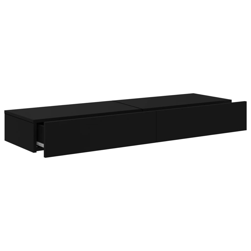 2-vu TV plauktu komplekts vidaXL, 60x35x15,5 cm, melns cena un informācija | TV galdiņi | 220.lv