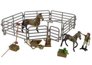 Lauku figūru komplekts LeanToys Horses cena un informācija | Rotaļlietas zēniem | 220.lv