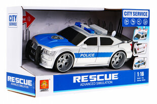 Policijas automašīna ar skaņas un gaismas efektiem, zila/balta cena un informācija | Rotaļlietas zēniem | 220.lv