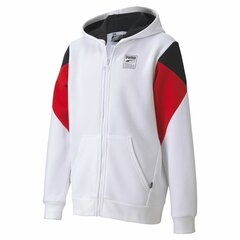 Bērnu Sporta Jaka Rebel Puma Block Full-Zip Hoodie Balts cena un informācija | Zēnu jakas, džemperi, žaketes, vestes | 220.lv