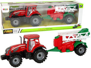 Traktors ar sarkanu smidzinātāju Lean Toys, sarkans cena un informācija | Rotaļlietas zēniem | 220.lv