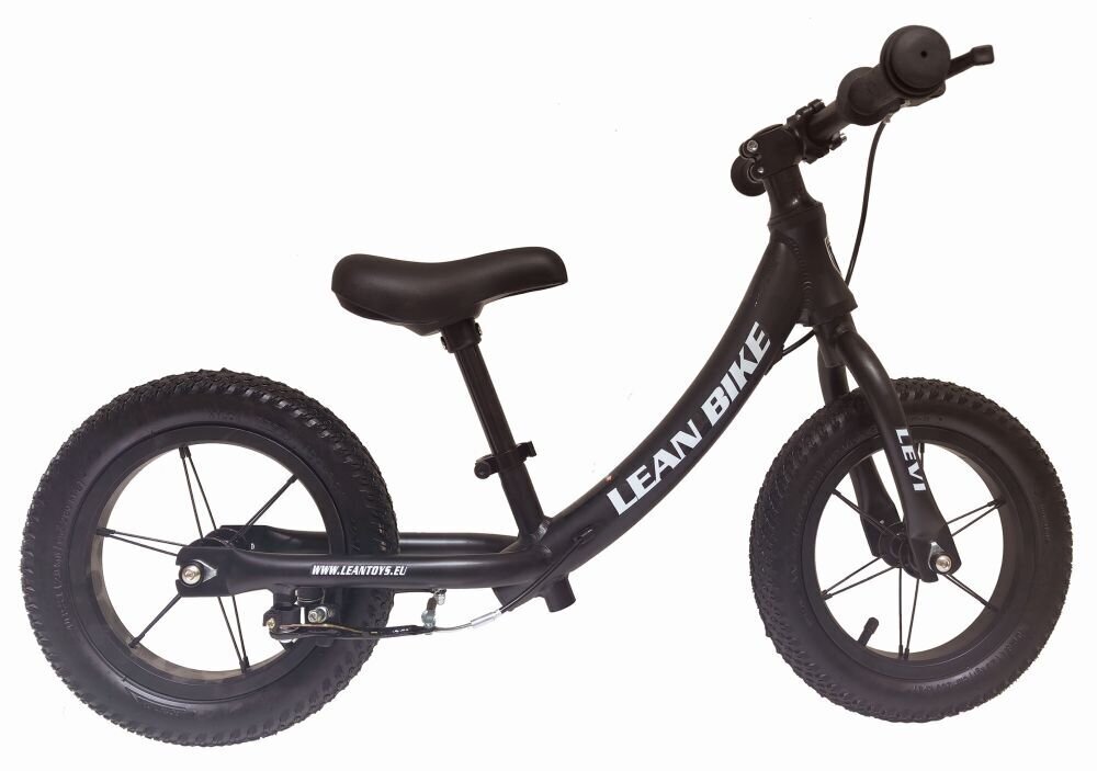 Divriteņu balansa velosipēds Lean Toys Levi, melns cena un informācija | Balansa velosipēdi | 220.lv