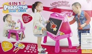 Divpusēja zīmēšanas tāfele ar projektoru, rozā cena un informācija | Attīstošās rotaļlietas | 220.lv