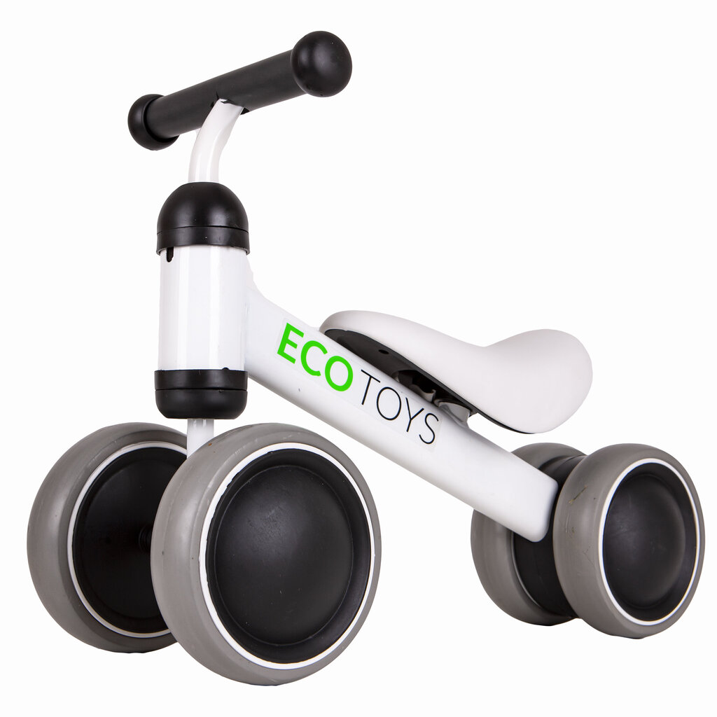 Četrriteņu līdzsvara velosipēds Ecotoys, balts цена и информация | Balansa velosipēdi | 220.lv