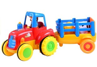 Traktors ar piederumiem, krāsains цена и информация | Игрушки для малышей | 220.lv