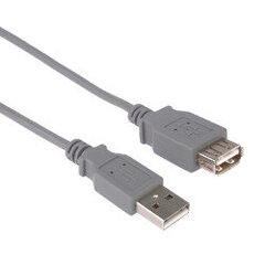 Premium Cord USB 2.0 Extension Cable, A-A, 0.5m, pelēks cena un informācija | Savienotājkabeļi | 220.lv