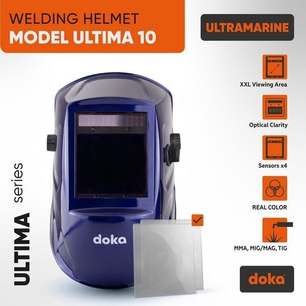 Metināšanas maska automātiskā DOKA ULTIMA 10 Ultramarine цена и информация | Galvas aizsargi | 220.lv