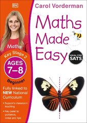 Maths Made Easy: Beginner, Ages 7-8 (Key Stage 2): Supports the National Curriculum, Maths Exercise Book cena un informācija | Grāmatas pusaudžiem un jauniešiem | 220.lv