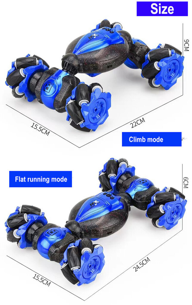 Ar tālvadības pulti un rokas žestiem vadāma automašīna Storm Stunt cena un informācija | Rotaļlietas zēniem | 220.lv