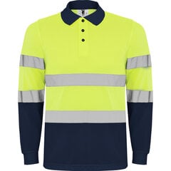 Vīriešu polo krekls paaugstinatas redzamības POLARIS L/S dzeltens zili цена и информация | Рабочая одежда | 220.lv