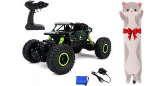 Tālvadības mašīna Rock Crawler 4x4 un plīša spilvens Cat, 50 cm цена и информация | Конструктор автомобилей игрушки для мальчиков | 220.lv