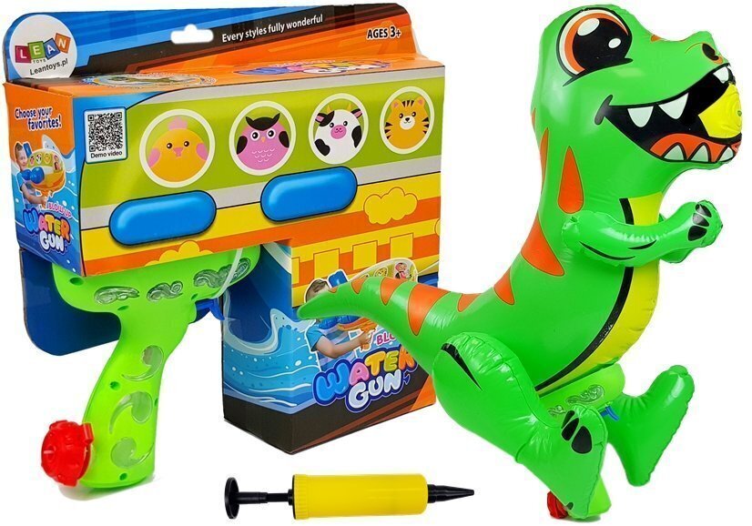 Liela piepūšamā ūdens pistole Lean Toys, zaļa cena un informācija | Ūdens, smilšu un pludmales rotaļlietas | 220.lv