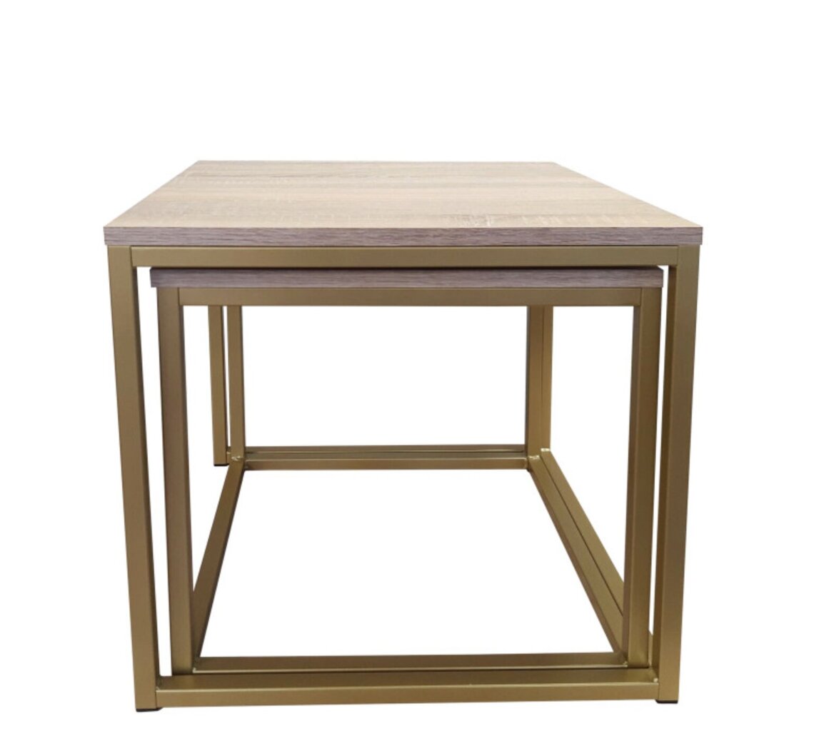 Kafijas galds moderns DOUBLE, Decorates 50x50 cm, zelts cena un informācija | Žurnālgaldiņi | 220.lv