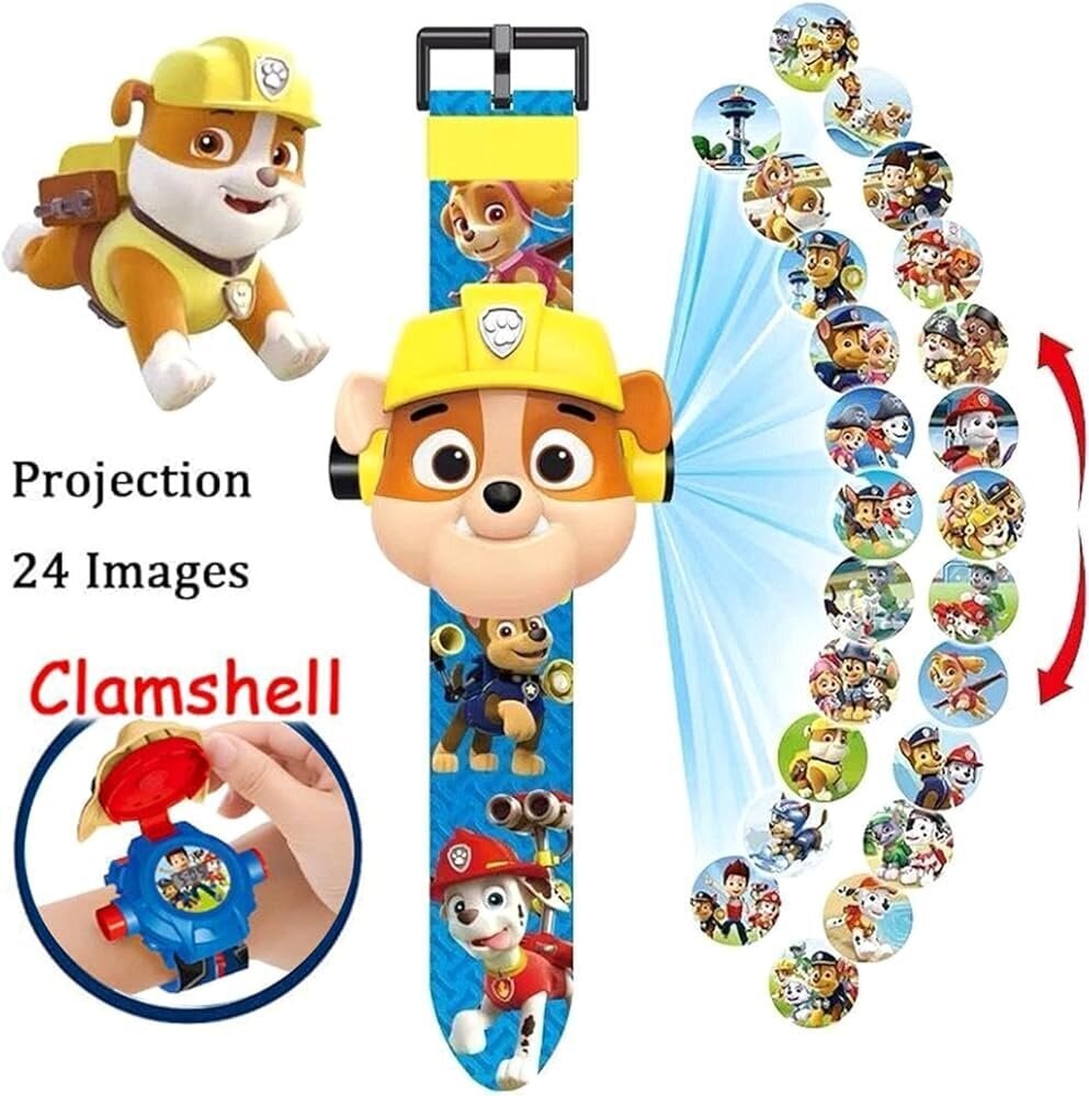 Pulkstenis ar projektoru bērniem Paw Patrol Rubble цена и информация | Bērnu aksesuāri | 220.lv