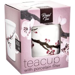 Tējas krūze ar filtru, Sakura porcelāns, 300ml - Royal Tea цена и информация | Стаканы, фужеры, кувшины | 220.lv