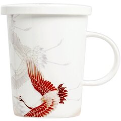 Tējas krūze ar filtru, porcelāna krūzīte ar dzērvēm 300ml - Royal Tea цена и информация | Стаканы, фужеры, кувшины | 220.lv