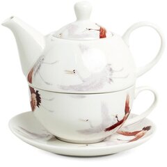 Tēja vienam, porcelāna tējas komplekts Cranes 400ml - Royal Tea цена и информация | Стаканы, фужеры, кувшины | 220.lv