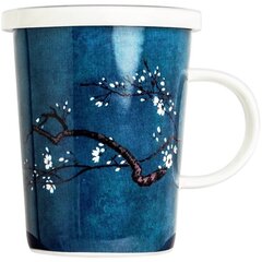 Porcelāna tējas krūze ar filtru, Magnolija zila, 300ml - Royal Tea цена и информация | Стаканы, фужеры, кувшины | 220.lv