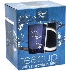 Porcelāna tējas krūze ar filtru, Magnolija zila, 300ml - Royal Tea цена и информация | Стаканы, фужеры, кувшины | 220.lv