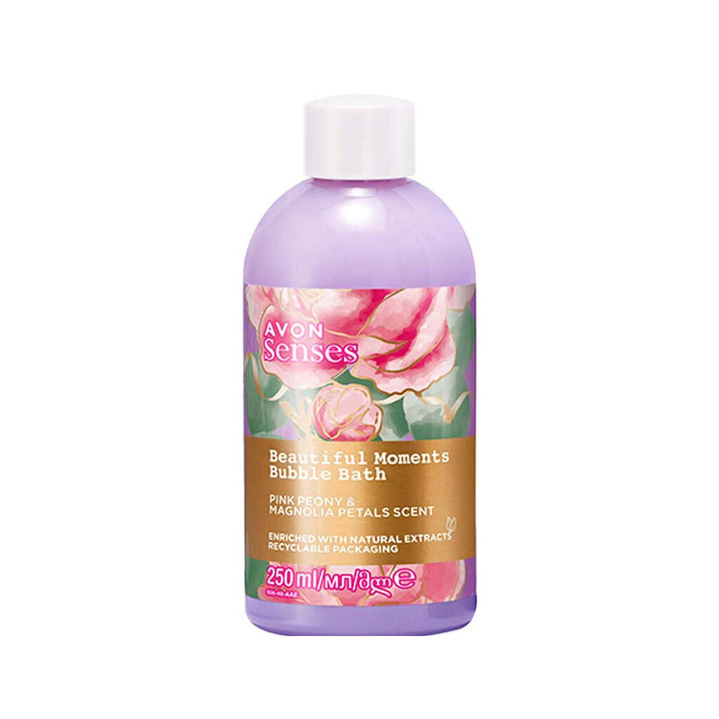 Vannas putas ar peoniju un magnolijas aromātu Avon Beautiful Moments, 250 ml cena un informācija | Dušas želejas, eļļas | 220.lv