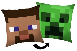 Подушка Minecraft - Стив/Крипер (40х40 см) цена и информация | Декоративные подушки и наволочки | 220.lv