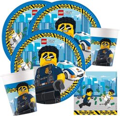 Vienreizējas lietošanas trauku komplekts - Lego City Police cena un informācija | Vienreizējie trauki | 220.lv