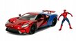 Transportlīdzeklis ar figūru Jada Toys Marvel Spiderman Ford GT un spilvenu Cat, 50 cm cena un informācija | Rotaļlietas zēniem | 220.lv