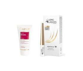 Skropstu serums Long 4 Lashes XXL, 6 ml un mitrinošs dienas krēms Guinot, 3 ml cena un informācija | Sejas krēmi | 220.lv