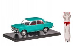 Auto modelis Fiat 125P 1970 Hachette 1:24 un dāvanu spilvens Cat, 50 cm cena un informācija | Rotaļlietas zēniem | 220.lv