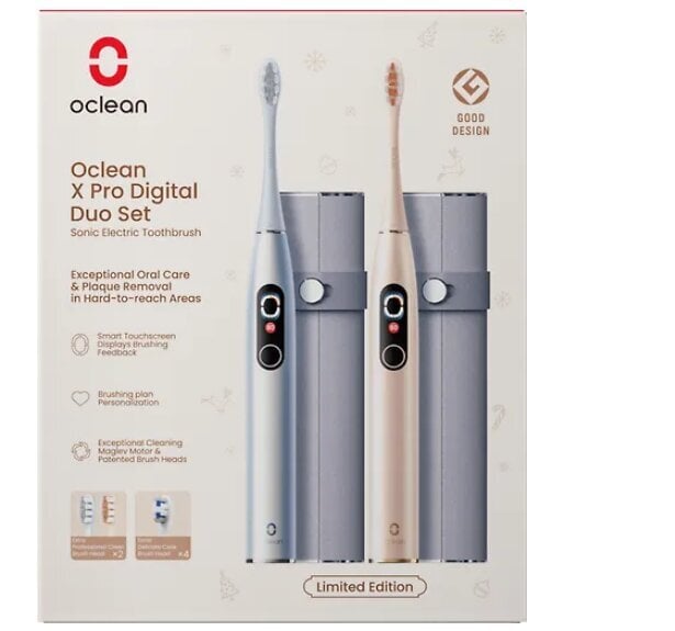 Oclean X Pro Digital Duo Set Limited Edition цена и информация | Elektriskās zobu birstes | 220.lv