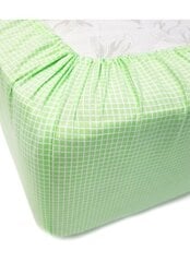 Kokvilnas palags ar gumiju, Light green, 140x70x20 cm цена и информация | Простыни | 220.lv